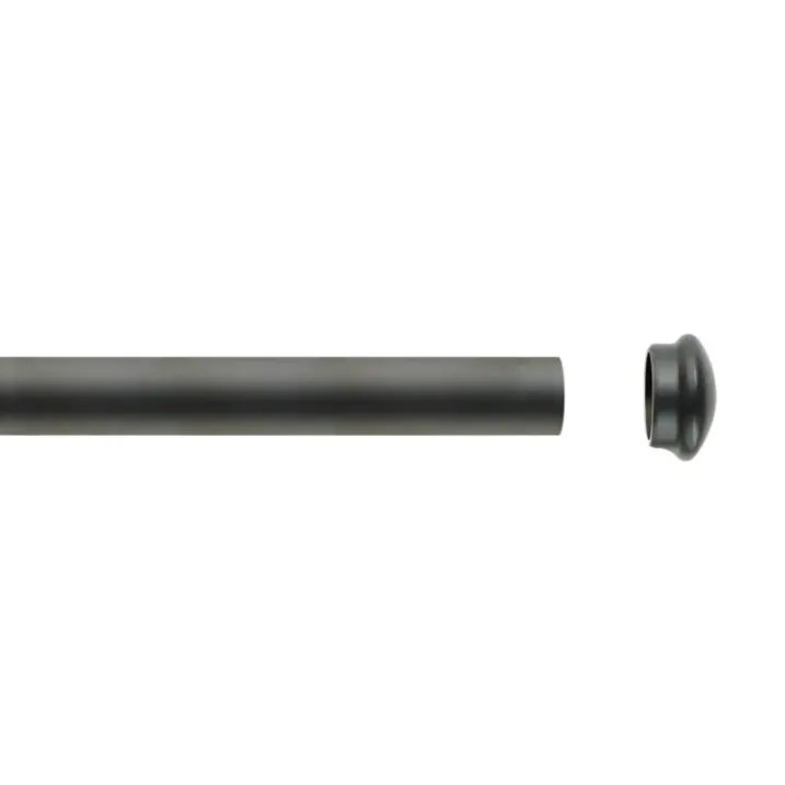 Tube tringle noir mat 1,5 m x 28 mm