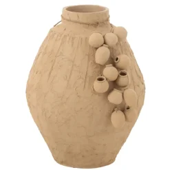 Vase décoratif texturé en papier mâché