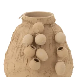 Vase décoratif texturé en papier mâché
