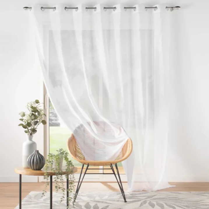 Voilage blanc fluide transparent