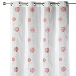 Voilage brodé en organza à motifs ronds