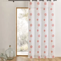 Voilage brodé en organza à motifs ronds