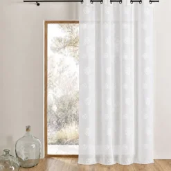 Voilage brodé en organza à motifs ronds