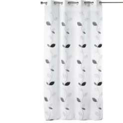 Voilage brodé à motifs de feuilles