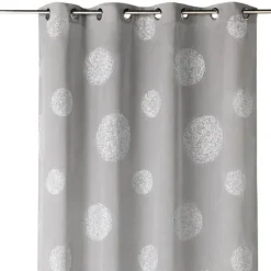 Voilage brodé à motifs de gros ronds en fils lurex