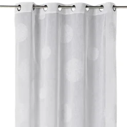 Voilage brodé à motifs de gros ronds en fils lurex