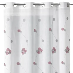 Voilage brodé à motifs de poids et lignes