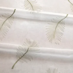 Voilage brodé à motifs feuilles