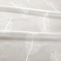 Voilage brodé à motifs feuilles