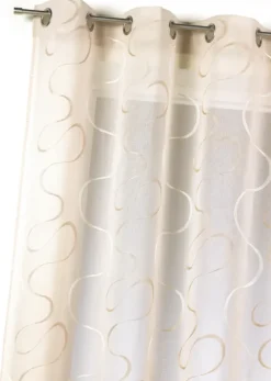 Voilage brodé à motifs ondulés