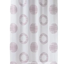 Voilage brodé à motifs ronds et cercles rayés