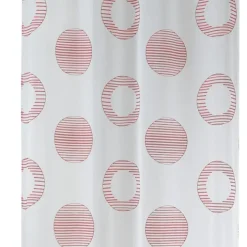 Voilage brodé à motifs ronds et cercles rayés