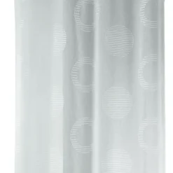 Voilage brodé à motifs ronds et cercles rayés
