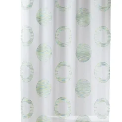 Voilage brodé à motifs ronds et cercles rayés