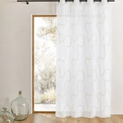 Voilage brodé à motifs zigzag