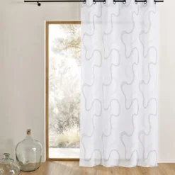 Voilage brodé à motifs zigzag