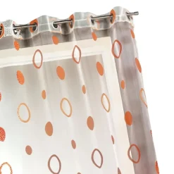 Voilage coloré motifs cercles prêt à poser