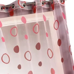 Voilage coloré motifs cercles prêt à poser
