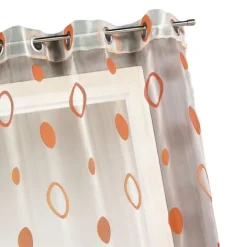 Voilage coloré motifs cercles prêt à poser