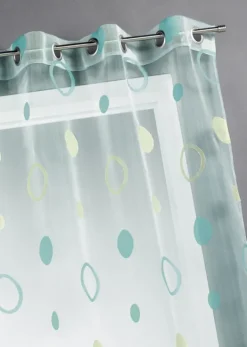 Voilage coloré motifs cercles prêt à poser