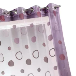 Voilage coloré motifs cercles prêt à poser