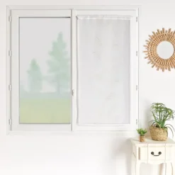 Voilage de fenêtre feuilles brodées