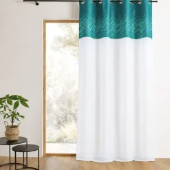 Voilage en jacquard avec parement à chevrons