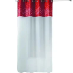 Voilage en jacquard avec parement à chevrons