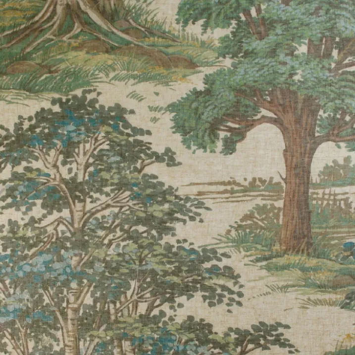 Voilage en lin à motif forêt