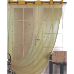 Voilage en Organza à Fines Rayures Brodées