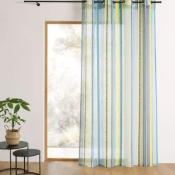 Voilage en organza jacquard à rayures verticales