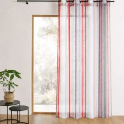 Voilage en organza jacquard à rayures verticales
