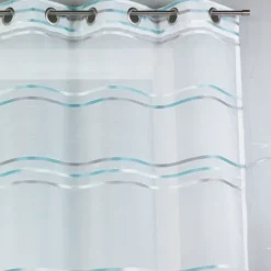 Voilage à fines rayures horizontales tissées