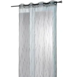 Voilage gris organza brodé motif de brindilles