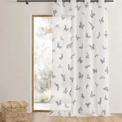 Voilage à œillets à motif papillons
