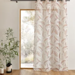 Voilage imprimé à motifs feuilles
