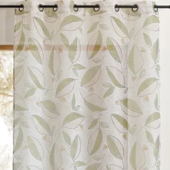 Voilage imprimé à motifs feuilles