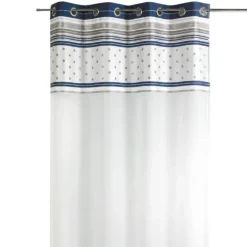 Voilage jacquard avec parement à rayures horizontales