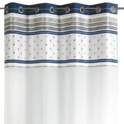 Voilage jacquard avec parement à rayures horizontales