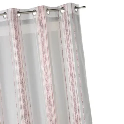 Voilage jacquard à fines rayures verticales