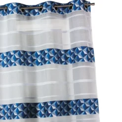 Voilage jacquard motifs bleus