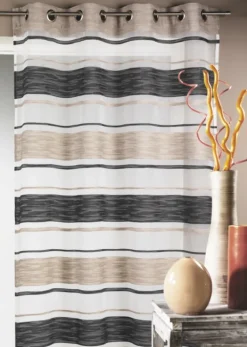 Voilage jacquard à rayures horizontales