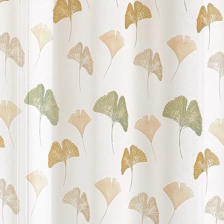Voilage léger imprimé motif ginkgo