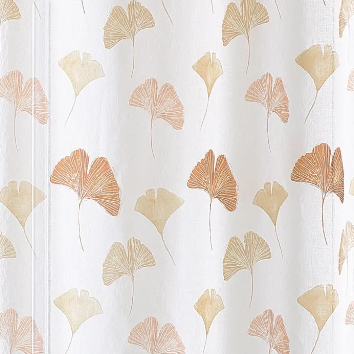 Voilage léger imprimé motif ginkgo