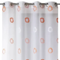 Voilage léger à motifs de cercles rayés stylisés