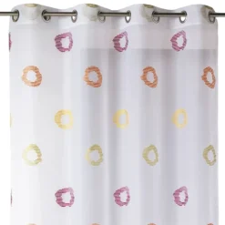 Voilage léger à motifs de cercles rayés stylisés