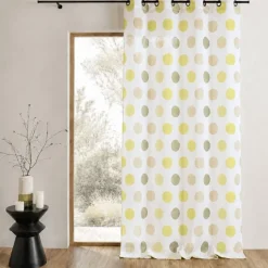 Voilage à motif de gros pois verts