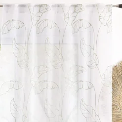Voilage motif feuilles à pattes cachées