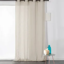 Voilage à Oeillets Effet Tissé en Lin