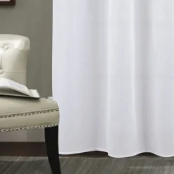 Voilage à oeillets tissé avec relief effet froissé